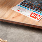 The table is equipped with wheels to combine practicality and style.