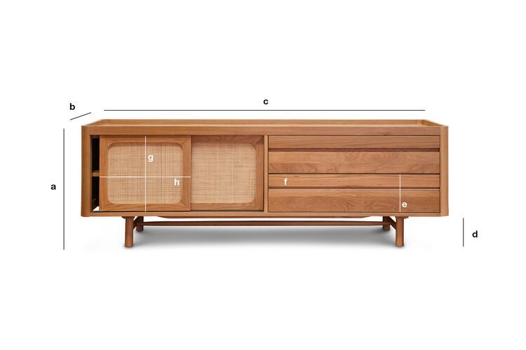 Dimensiones del producto Mueble de TV de roble claro Aarne