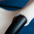 The matt black of the structure contrasts perfectly with the canvas.