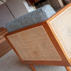 Its grey mottled fabric contrasts perfectly with the structure inspired by the art deco movement