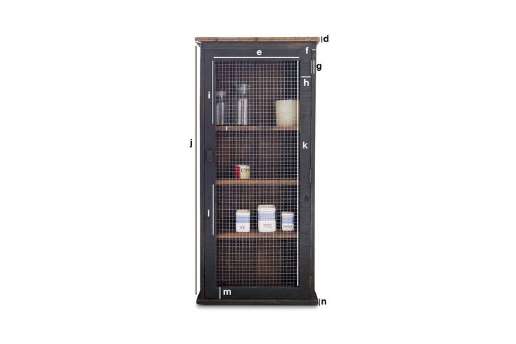 Dimensions du produit Armoire grillagée Myers