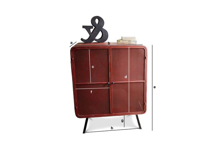 Dimensions du produit Armoire en métal rouge Minoterie