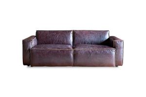 Zweisitzer Sofa aus burgund-Leder Atsullivan
