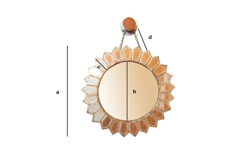Produktdimensionen Aurinko Messingspiegel