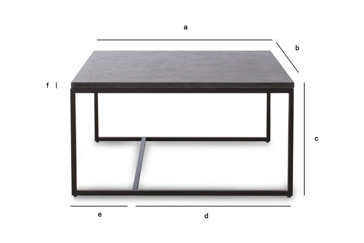 Productafmetingen Zwarte marmeren salontafel Avedore