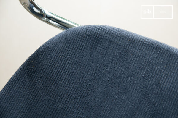 The Back in Norway chair is a beautiful combination of a chrome structure and trendy retro corduroy