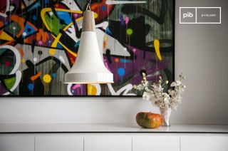 Beige metal pendant light