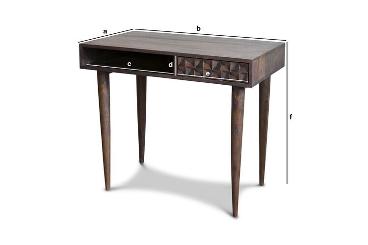 Productafmetingen Balkis houten bureau