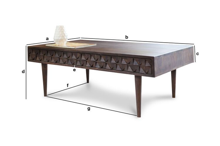 Productafmetingen Balkis houten salontafel