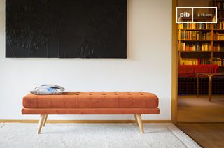 Banc en velours orange  Elmas