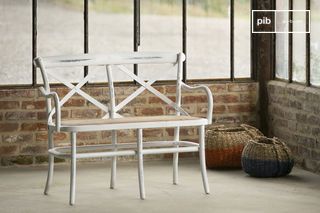 Banc en en bois blanc Pampelune