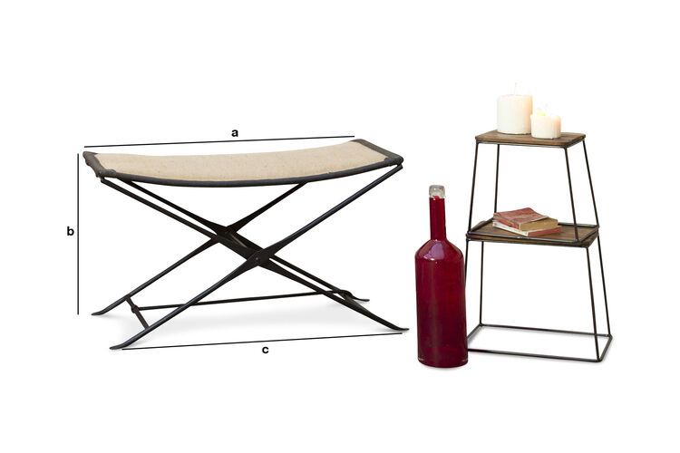 Dimensions du produit Banc pliable Tabasco