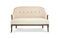 Miniatura Banqueta de 2 plazas de lino y algodón beige Léonie Clipped