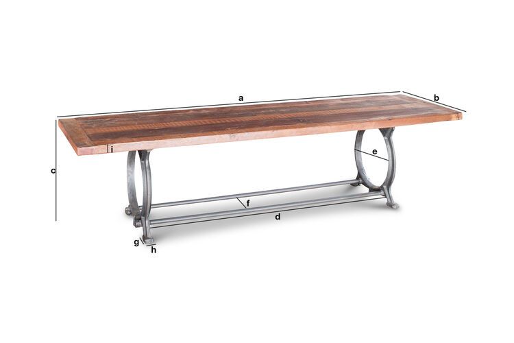 Dimensiones del producto Banco de madera antigua reciclada Tonnel