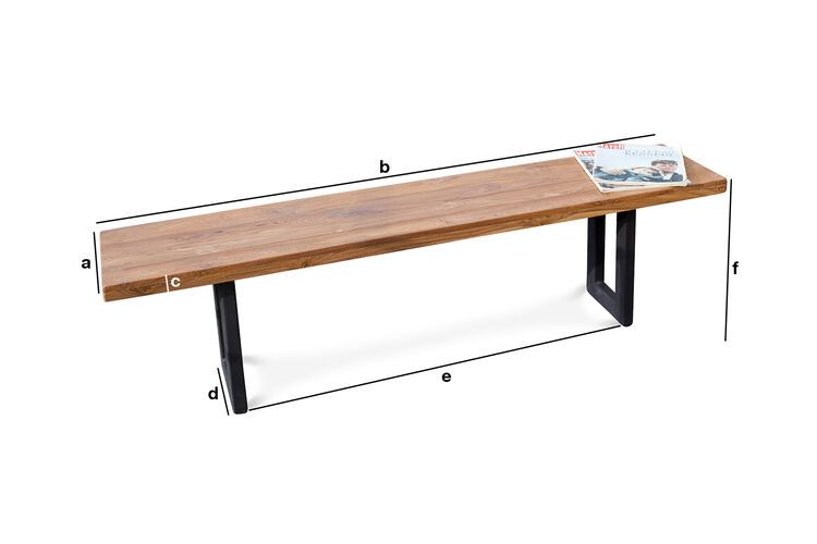 Dimensiones del producto Banco de madera maciza Peterstivy