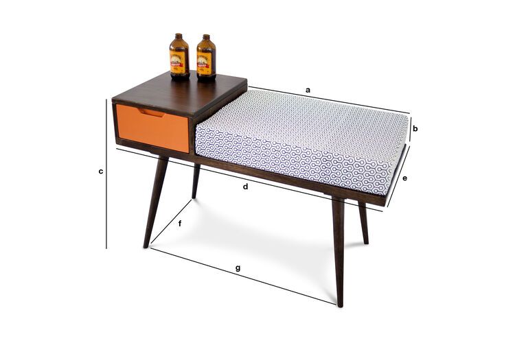 Produktdimensionen Bank mit Schublade Londress