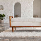 Bank van massief hout en witte stof Astor