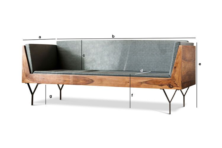 Dimensions du produit Banquette en bois Mabillon