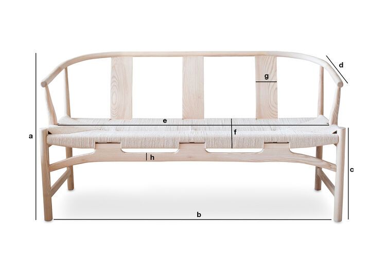 Dimensions du produit Banquette en bois Mäntta