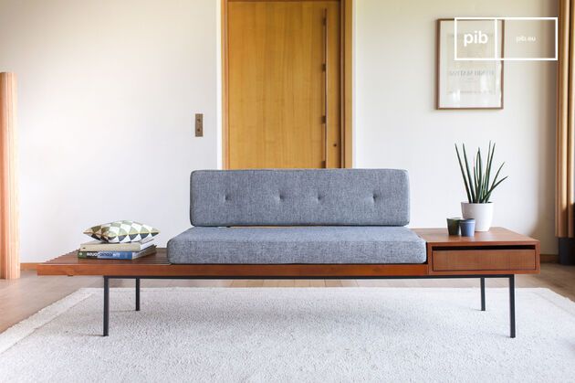 Banquette scandinave large à tiroir Inez