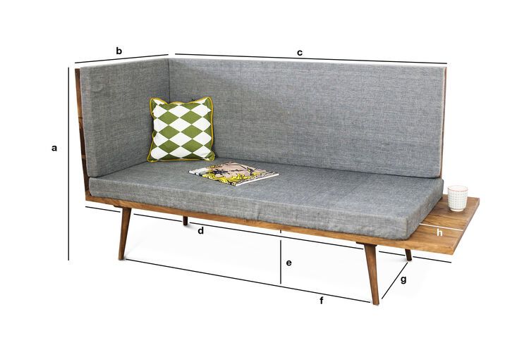 Dimensions du produit Banquette Sensila