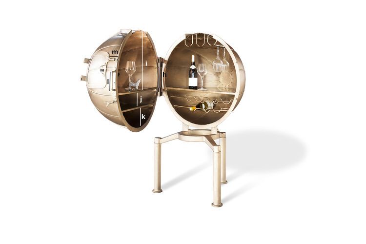 Dimensions du produit Bar globe  Jules Vernes