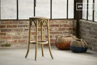 Natural finish bar stool