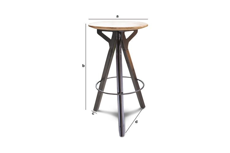 Produktdimensionen Barhocker Jetson