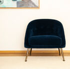 This night blue velvet toad armchair is a real concentrate of softness
