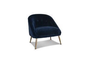 Blue velvet armchair Barnolomeo
