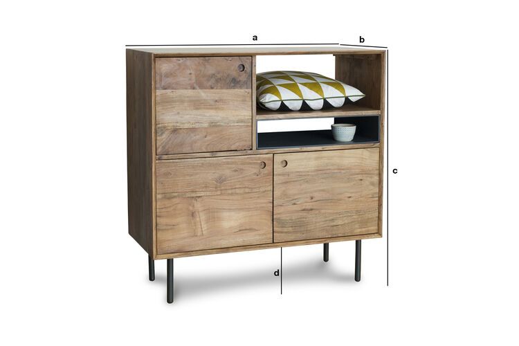 Productafmetingen Bascole hoog houten dressoir