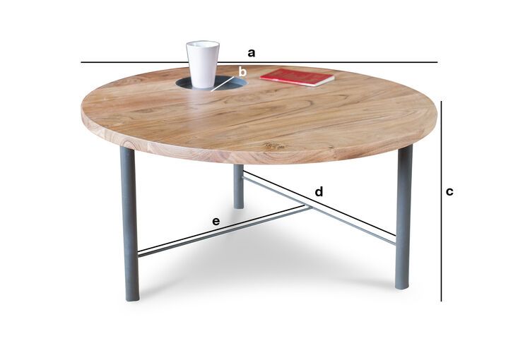 Productafmetingen Bascole houten salontafel