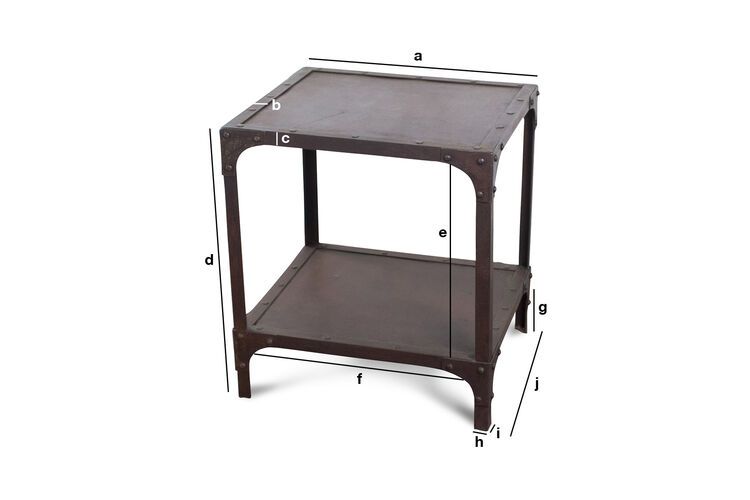 Produktdimensionen Beistelltisch im Industrial Design