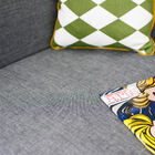 The cotton cushions are attached by velcro and are therefore removable.