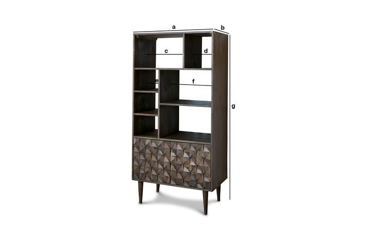 Dimensions du produit Bibliothèque en bois Balkis