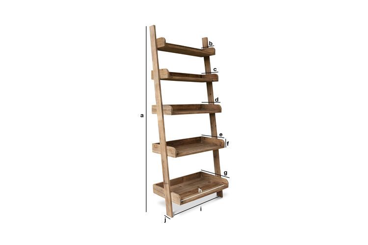 Dimensions du produit Bibliothèque en bois massif Bellevue