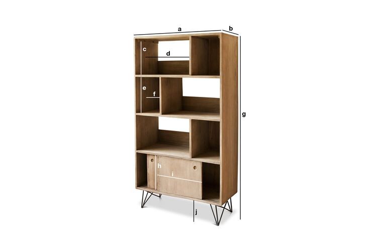 Dimensions du produit Bibliothèque en bois Zurich