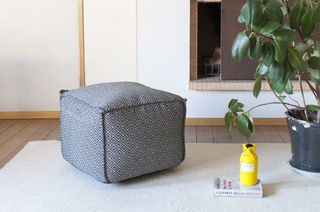 Black and white pouf