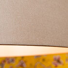 The stained wood is a perfect match for the light grey lamp shade