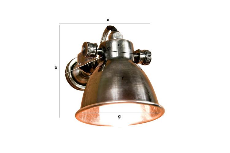 Product Dimensions Screw-based silver metal wall light Bistrot