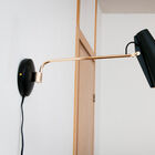 Beautiful black and gold vintage wall lamp.