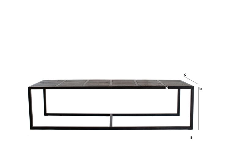 Product Dimensions Black burnt wood coffee table Kobe
