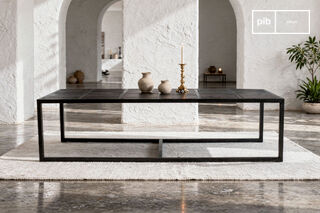 Black burnt wood coffee table Kobe