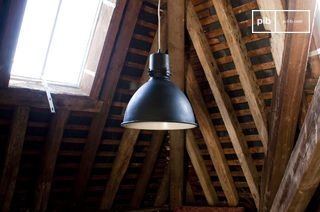 Metal factory pendant lamp Black Edition