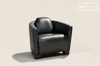Black leather armchair Red Baron