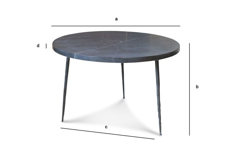 Product Dimensions Black marble side table Vilma