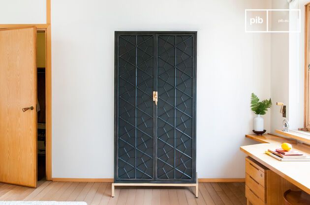 Black metal wardrobe Lennon