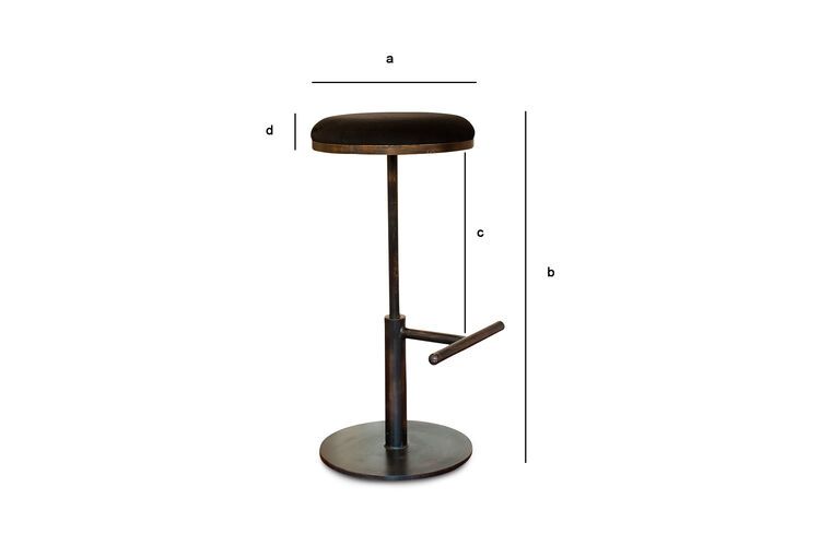 Product Dimensions Black velvet bar stool Novel