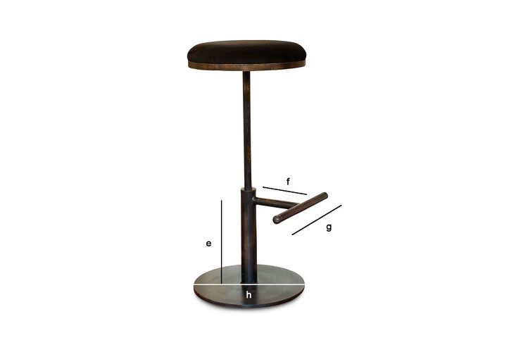 Product Dimensions Black velvet bar stool Novel
