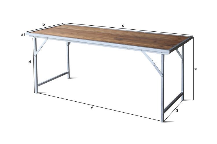 Productafmetingen Bollène tafel in teakhout